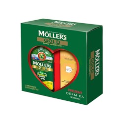Moller's Gold Tran Norweski osmaku cytrynowym 250ml + Dermika Gold-K 50 ml krem-maska  gratis