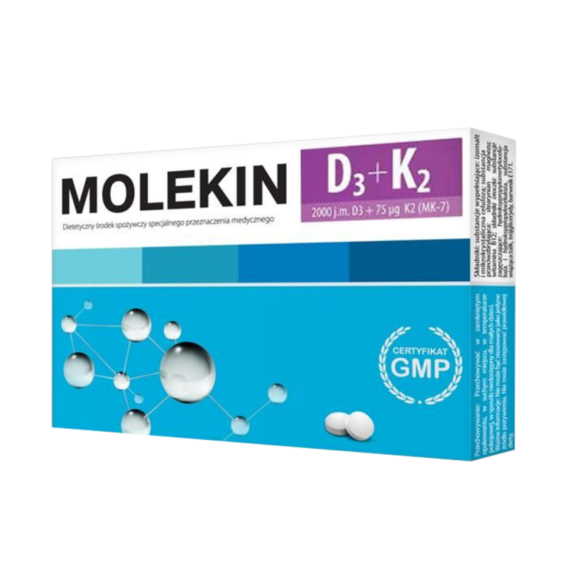 Molekin D3 + K2, 30 tabletek powlekanych, Zdrovit Molekin D3 + K2, 30 tabletek powlekanych, Zdrovit