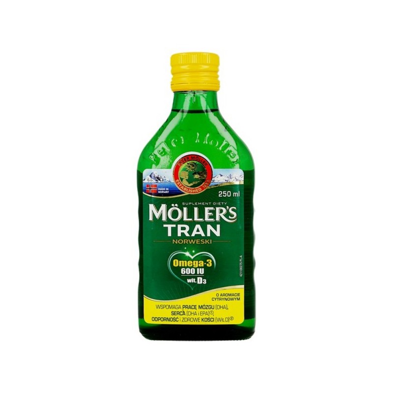 Moller's Tran Norweski cytrynowy płyn 250m