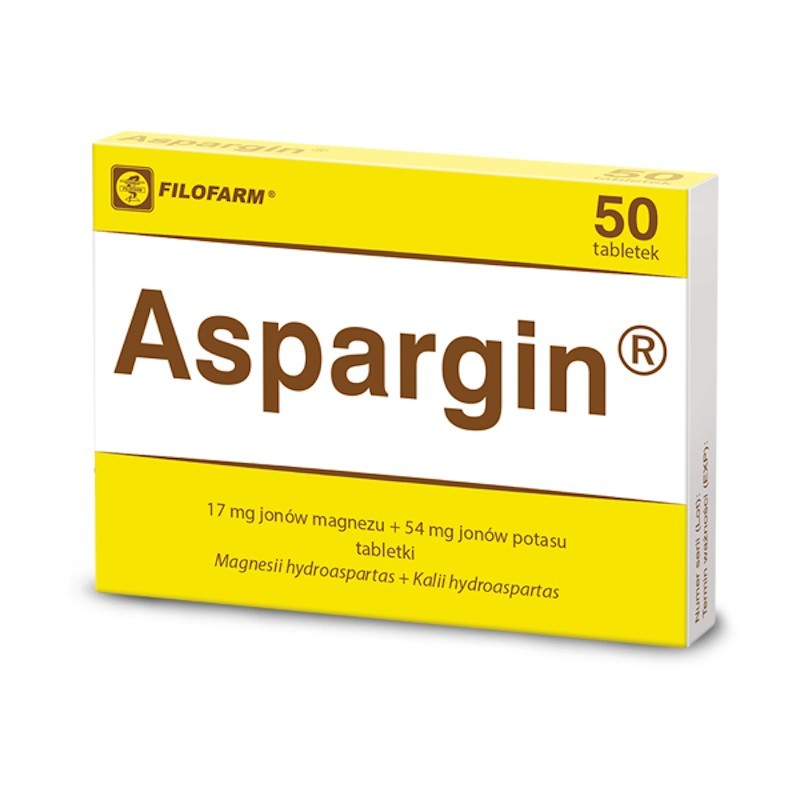 Aspargin, 17mg+54mg, 50 tabletek