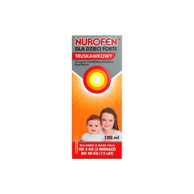 Nurofen dla dzieci Forte truskawkowy, 40mg/ml, zawiesina doustna, 100 ml
