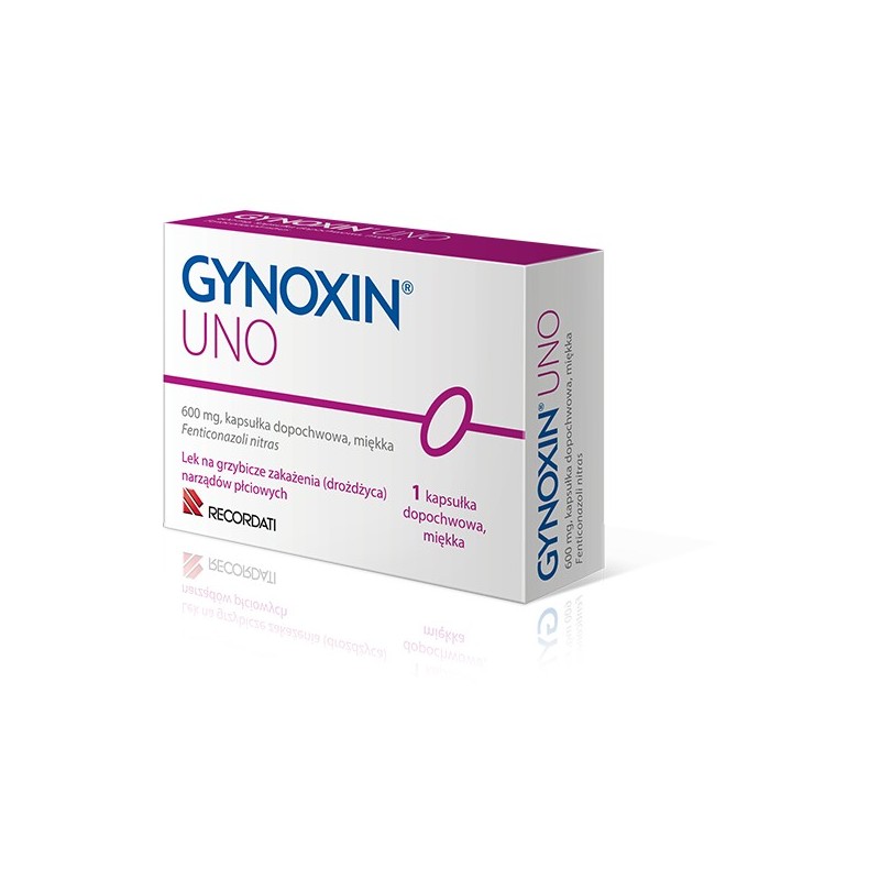 Gynoxin Uno, 600 mg, kapsułki dopochwowe, miękkie, 1 sztuka