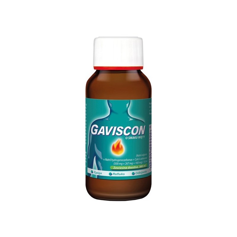Gaviscon (500mg+267mg+160mg)/10ml, smak mięty, zawiesina doustna, 150ml