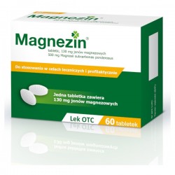 Magnezin, 130 mg jonów magnezowych, 60 tabletek