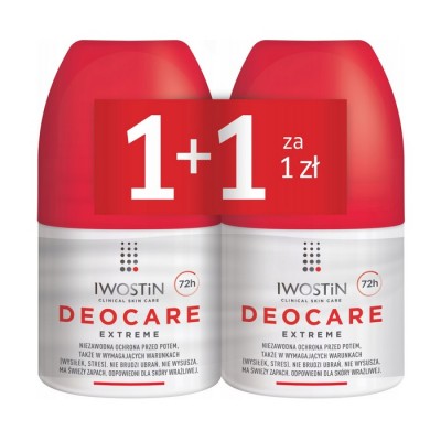 IWOSTIN Deocare Extreme antyperspirant, zestaw, 2 x 50 ml