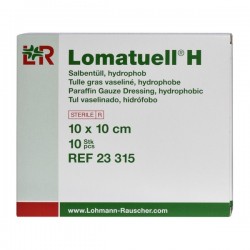 Lomatuell H, opatrunek gazowy z parafiną, 10 x 10 cm, 10 szt.