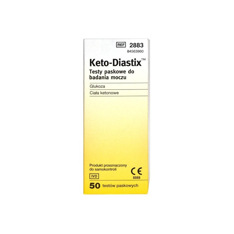Keto-Diastix, testy paskowe do badania moczu, 50 sztuk