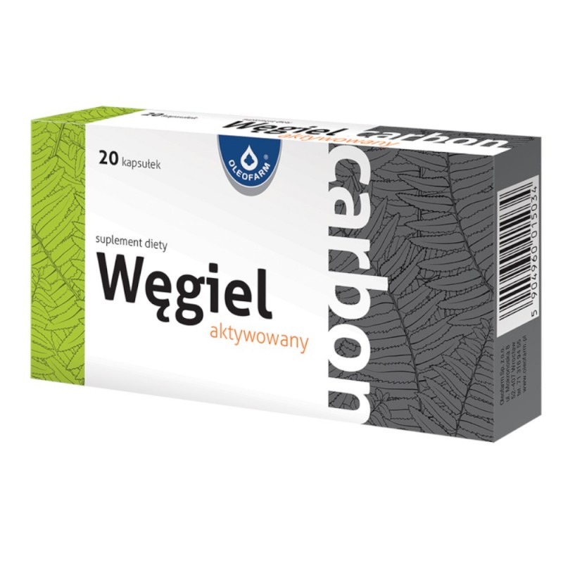 Węgiel aktywowany carbon kaps. 20 kaps. Węgiel aktywowany carbon kaps. 20 kaps.