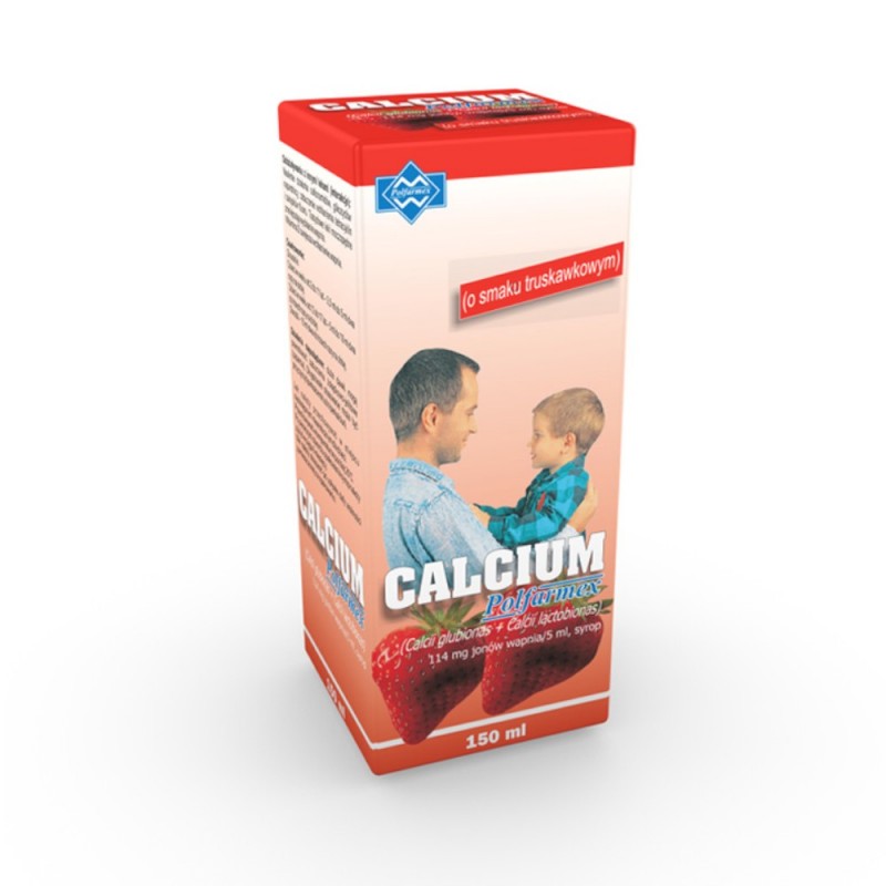 Calcium POLFARMEX o sm. truskawkowym syrop