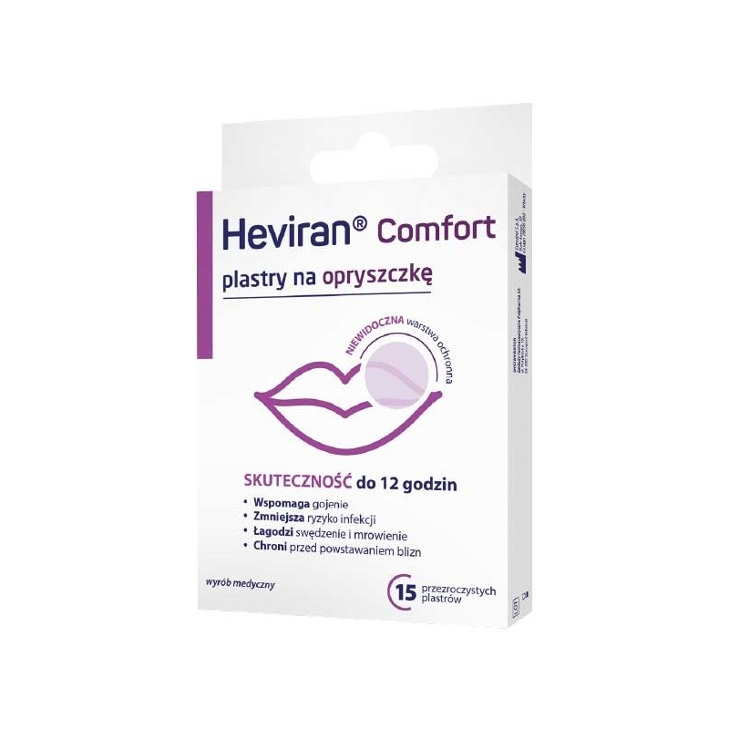Heviran Comfort, plastry na opryszkę, 15 sztuk, polpharma