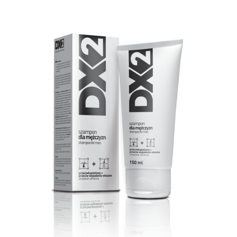 DX2 Szampon dla mężczyzn, przeciwłupieżowy oraz przeciw wypadaniu włosów, 150 ml, Aflofarm