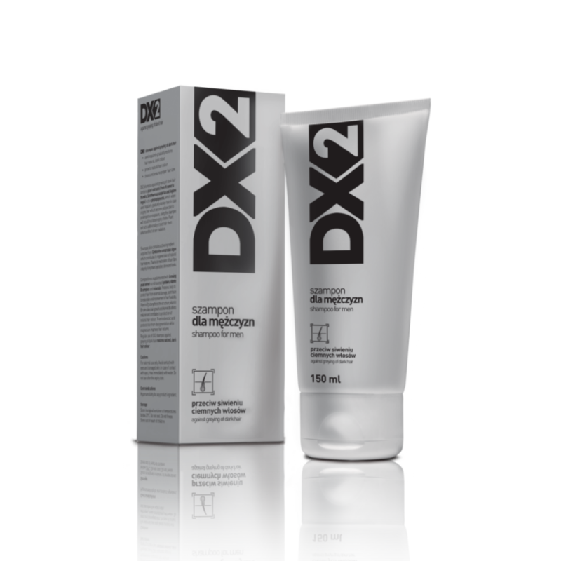 DX2 Szampon dla mężczyzn, przeciw siwieniu ciemnych włos, 150 ml, Aflofarm