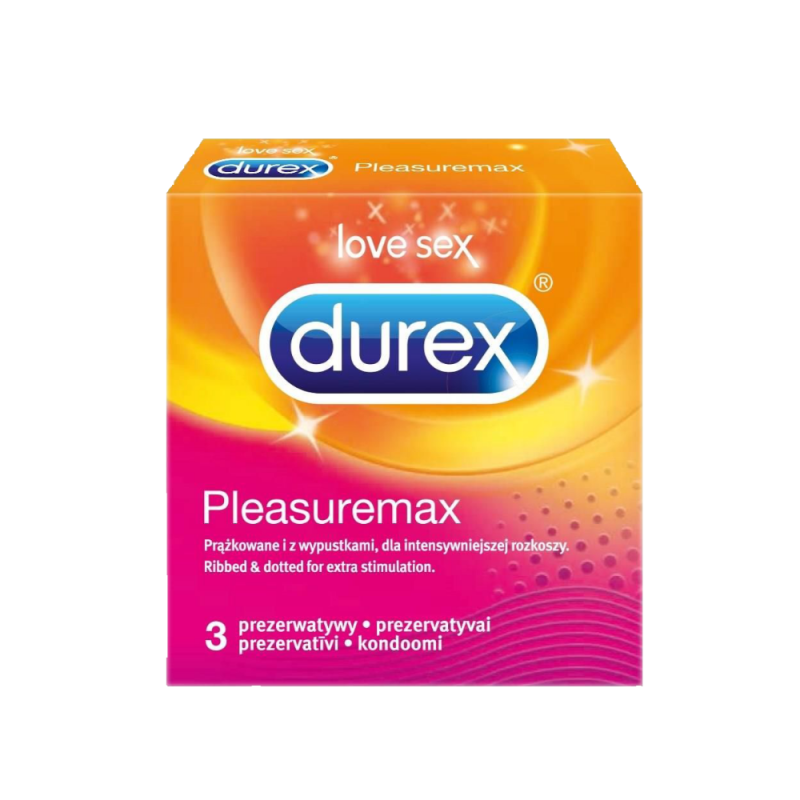 Prezerwatywy DUREX PleasureMax nawilżane 3 sztuki, Reckitt